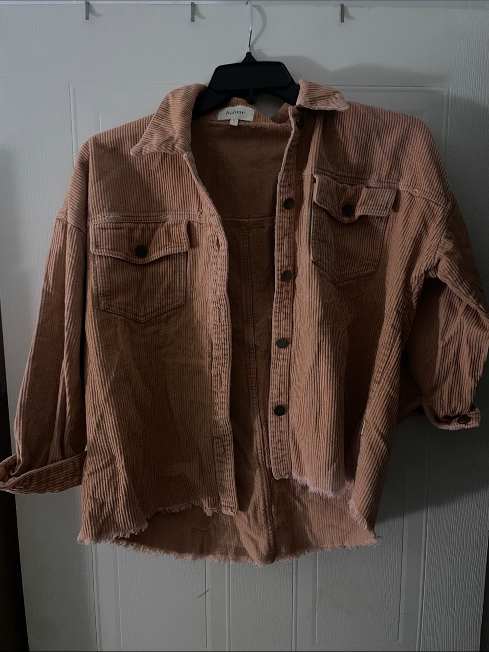 bohme Corduroy Shacket in Warm Tan